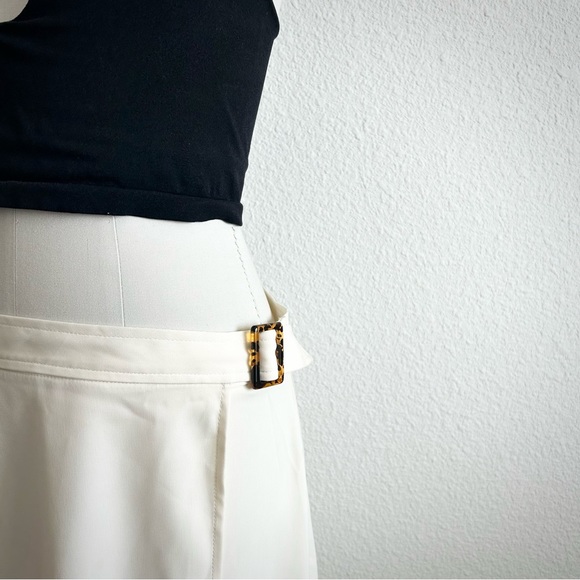 NWT MAX STUDIO CREAM MINIMALIST MIDI WRAP SKIRT - Picture 5 of 8